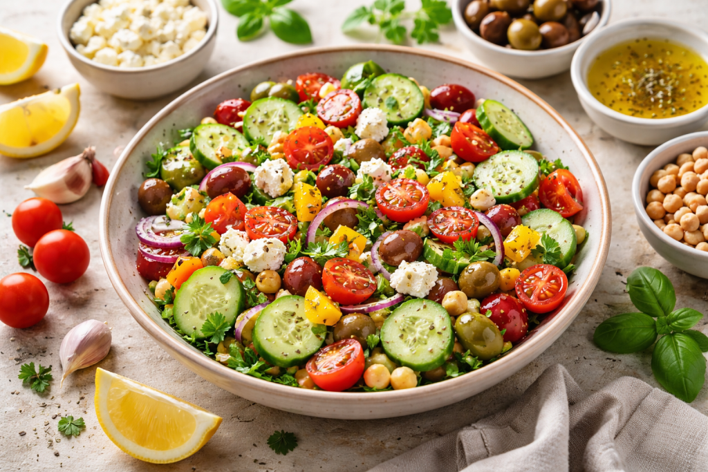 Recette simple de salade méditerranéenne