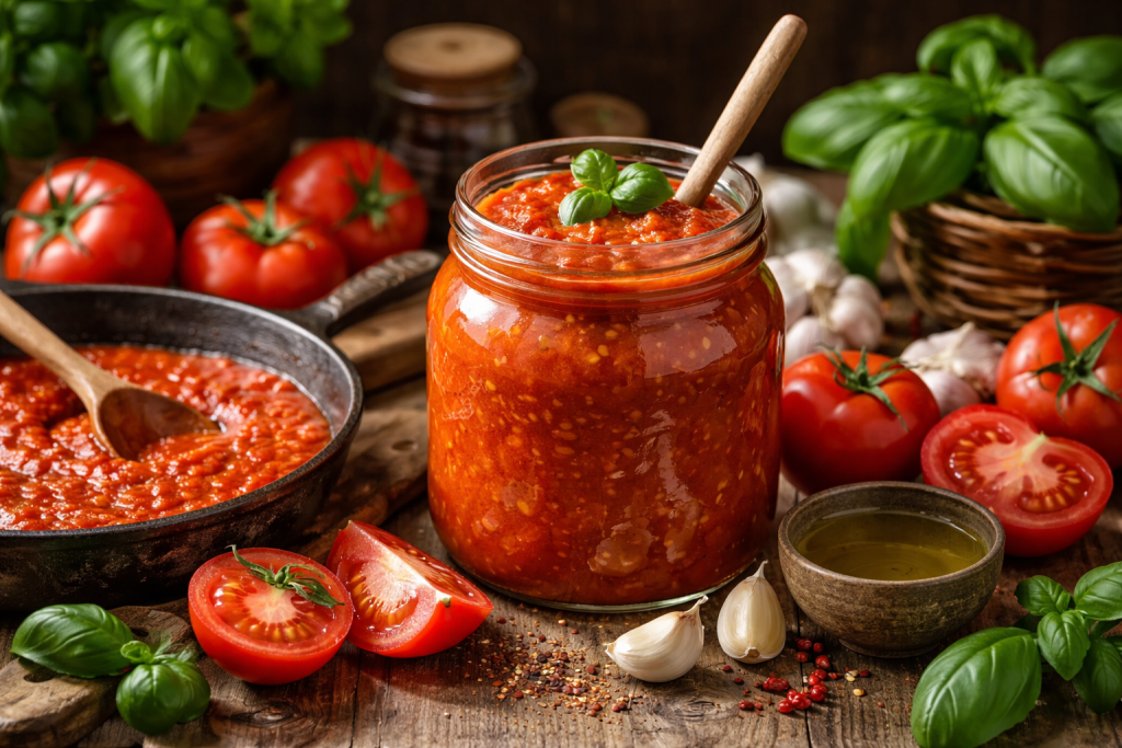 Sauce tomate maison riche en goût